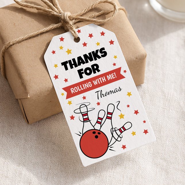Étiquettes-cadeau Balise Merci de Bowling (Créateur téléchargé)