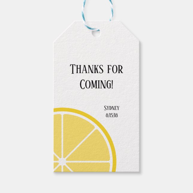 Étiquettes-cadeau Balise Merci de citronnade (Devant)