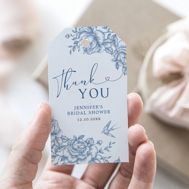 Étiquettes-cadeau Balise Merci de Fête des mariées de la Chinoiserie (Créateur téléchargé)