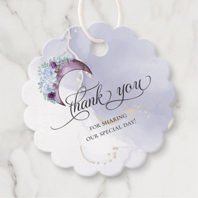 Étiquettes Cadeau BALISE Merci FAVOR | Amethyst Moon (Devant)