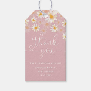 Étiquettes-cadeau Balise Merci Fleur sauvage aquarelle