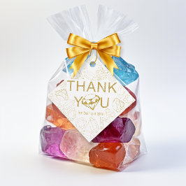 Étiquettes Cadeau Balise Merci - Gold Gem Anniversaire Favoriser Éti