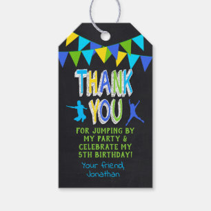 Étiquettes-cadeau Balise Merci Jump Bounce Blue Party Favoriser