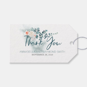 Étiquettes-cadeau Balise Merci mariage Eucalyptus Typographie