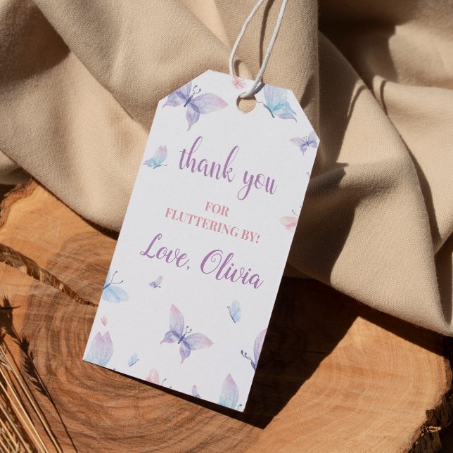 Étiquettes-cadeau Balise Merci Papillon Fluttering By Favoriser (Créateur téléchargé)