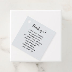 Étiquettes Cadeau Balise Merci personnalisé Almond Wedding Favor