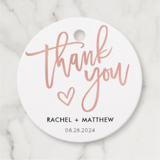 Étiquettes Cadeau Balise Moderne Rustique Script Calligraphie Mariag