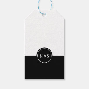 Étiquettes-cadeau Balise Noir & Blanc Classique Favor Mariage