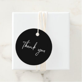 Étiquettes Cadeau Balise Noir & Blanc Forfait Merci PME