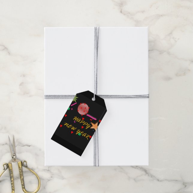 Étiquettes-cadeau Balise Nouvel An (Avec de la ficelle)
