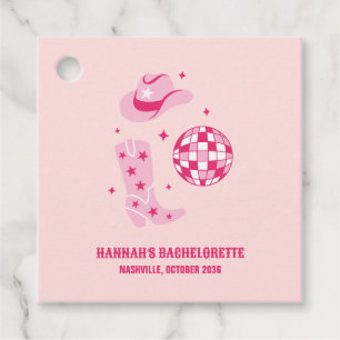 Étiquettes Cadeau Balise Pink Disco Cowgirl Bachelorette Party Favor