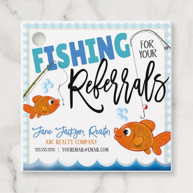 Étiquettes Cadeau Balise Poisson d'or - Pop (Devant)