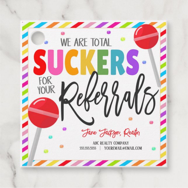 Étiquettes Cadeau Balise Pop Réaltor de bonbons par (Devant)