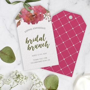 Étiquettes-cadeau Balise Purple Aquarelle Florale Bridal Brunch Favo