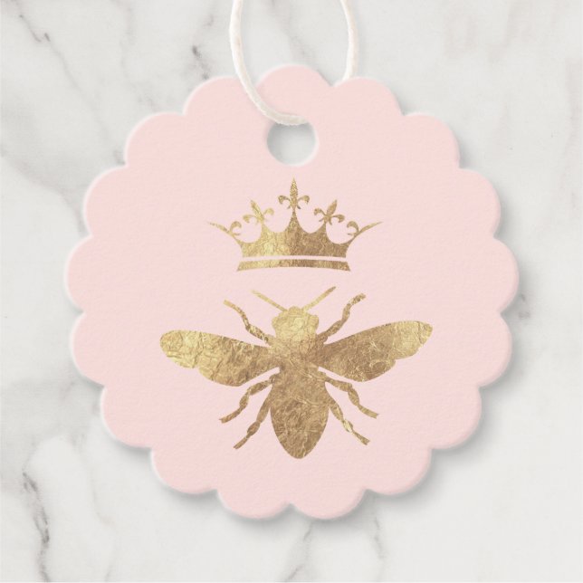 Étiquettes Cadeau balise queen bee faveur (Devant)