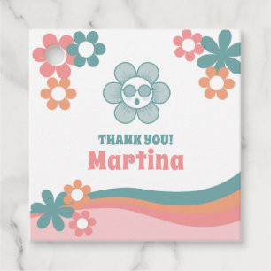 Étiquettes Cadeau Balise Retro Girl Birthday Favor