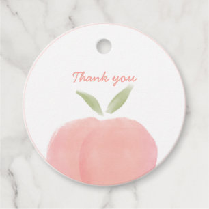 Étiquettes Cadeau Balise Rose Sweet Little Peach Round Faver