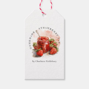 Étiquettes-cadeau Balise rustique maison confiture de fraises Mason
