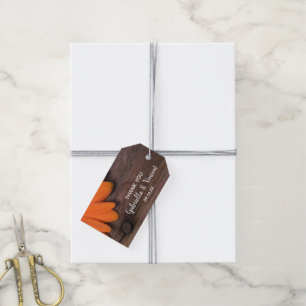 Étiquettes-cadeau Balise Rustique Orange Daisy Country Grange Weddin