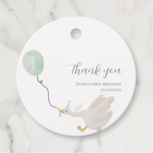Étiquettes Cadeau Balise Sage Green Silly Goose Round Faver