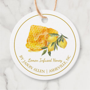 Étiquettes Cadeau Balise simple à main de miel Lemon Infused Honey H