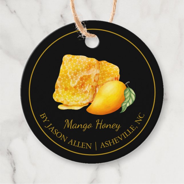 Étiquettes Cadeau Balise simple à main de miel Mango (Devant)