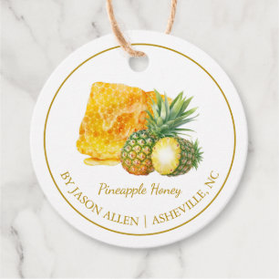Étiquettes Cadeau Balise simple ananas en peigne de miel