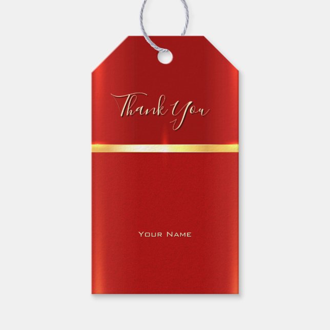 Étiquettes-cadeau Balise simple cadeau rouge (Devant)