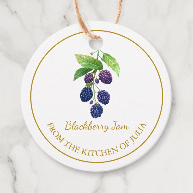 Étiquettes Cadeau Balise simple maison Blackberry Jam Hang | Blanc (Devant)