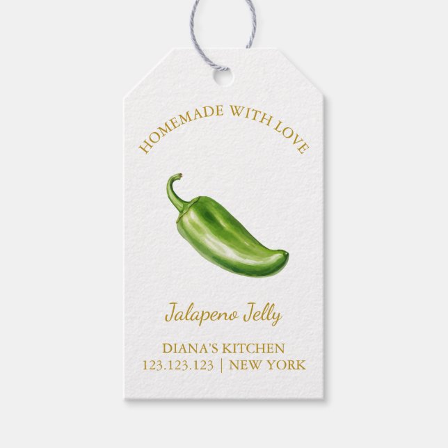 Étiquettes-cadeau Balise simple maison Jalapeno Jelly Hang | Blanc (Devant)