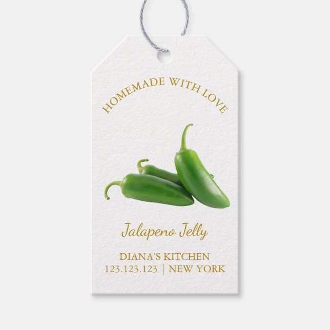 Étiquettes-cadeau Balise simple maison Jalapeno Jelly Hang | Blanc (Devant)