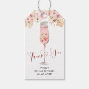 Étiquettes-cadeau Balise Soiree Merci, Rose de Boho rose