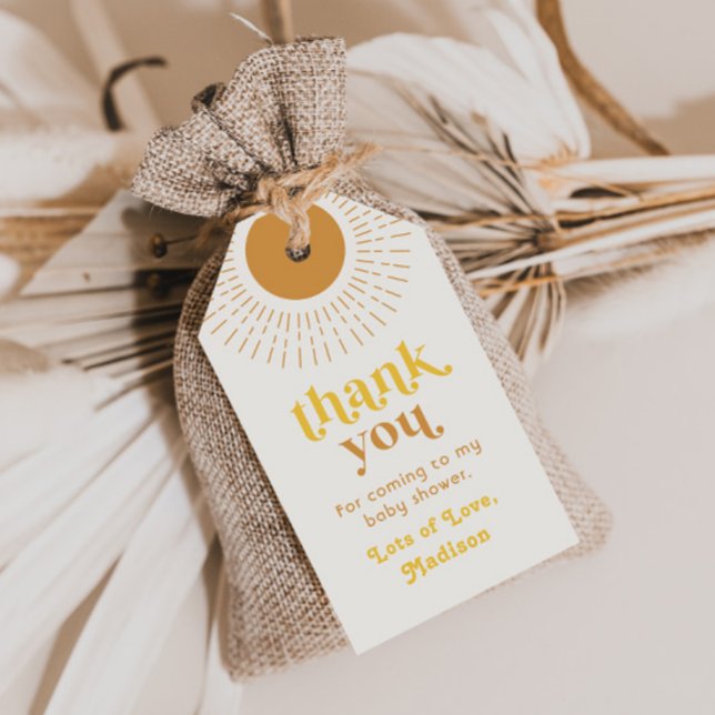 Étiquettes-cadeau Balise Sun Baby shower Favour | Douche Sun (Créateur téléchargé)