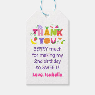 Étiquettes-cadeau Balise TWOtti Fruity 2e fête d'anniversaire Favor