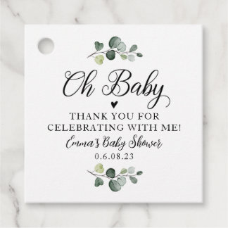 Étiquettes Cadeau Balise verte Oh Baby Favor