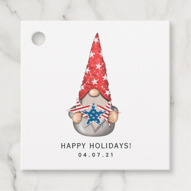 Étiquettes Cadeau Balises American Gnome Favor (Devant)