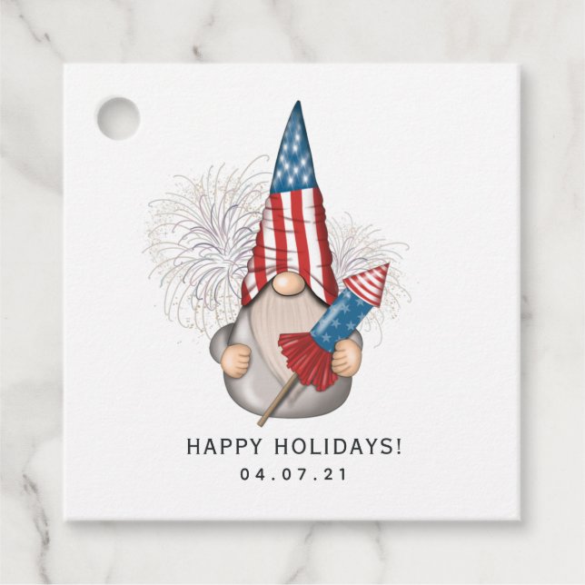 Étiquettes Cadeau Balises American Gnome Favor (Devant)