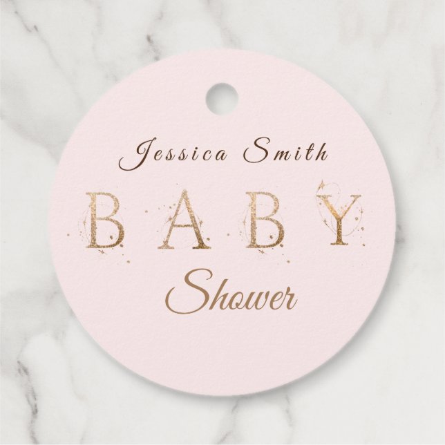 Étiquettes Cadeau Balises baby shower Favoriser (Dos)