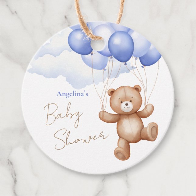 Étiquettes Cadeau Balises baby shower Favoriser (Devant)