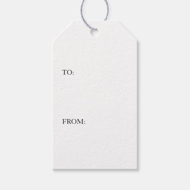 Étiquettes-cadeau Balises Cadeau Blanc simple (Devant)
