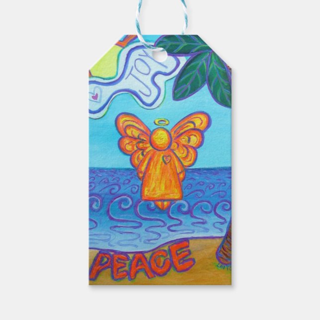 Étiquettes-cadeau Balises Cadeau Carte Personnalisée Beach Angel Hol (Devant)