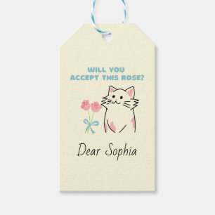 Étiquettes-cadeau Balises Cadeau Chat&Rose