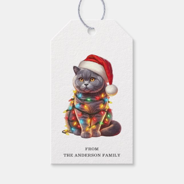 Étiquettes-cadeau Balises Cadeau Chat Shorthair britannique (Devant)