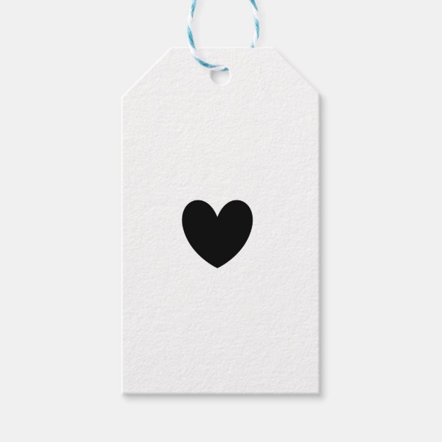 Étiquettes-cadeau Balises Cadeau Coeur Noir (Devant)