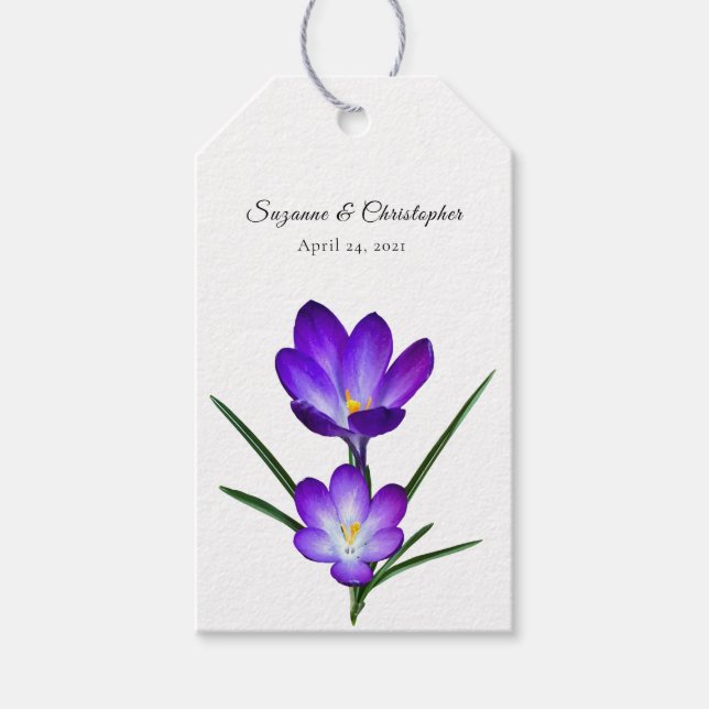 Étiquettes-cadeau Balises Cadeau Crocus pourpre (Devant)