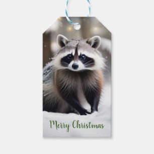 Étiquettes-cadeau Balises Cadeau Cute Raccoon