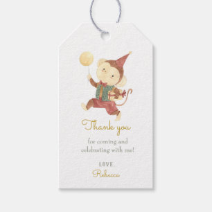 Étiquettes-cadeau Balises Cadeau d'anniversaire de singe d'aquarelle