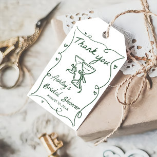Étiquettes-cadeau Balises Cadeau de Fête des mariées de cocktail à m
