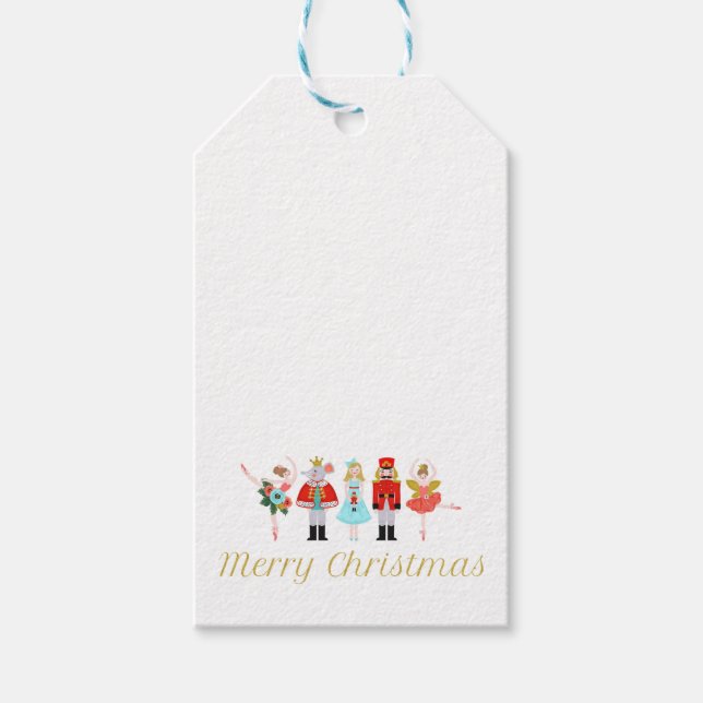 Étiquettes-cadeau Balises cadeau de Noël de ballet Nutcracker (Devant)