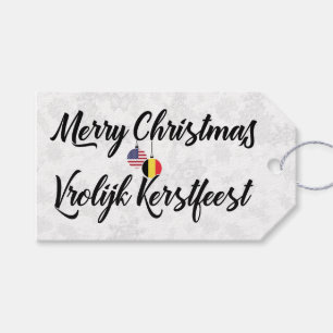 Étiquettes-cadeau Balises cadeau de vacances Bilingue Belge Américai